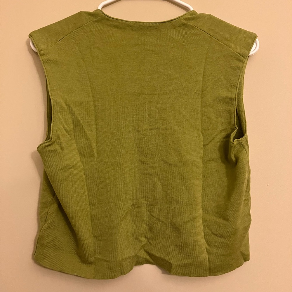 Jil Sander Green Three Button Cropped Vest - Picture 2 of 3